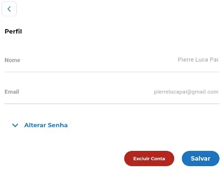 Tela de perfil do usuario